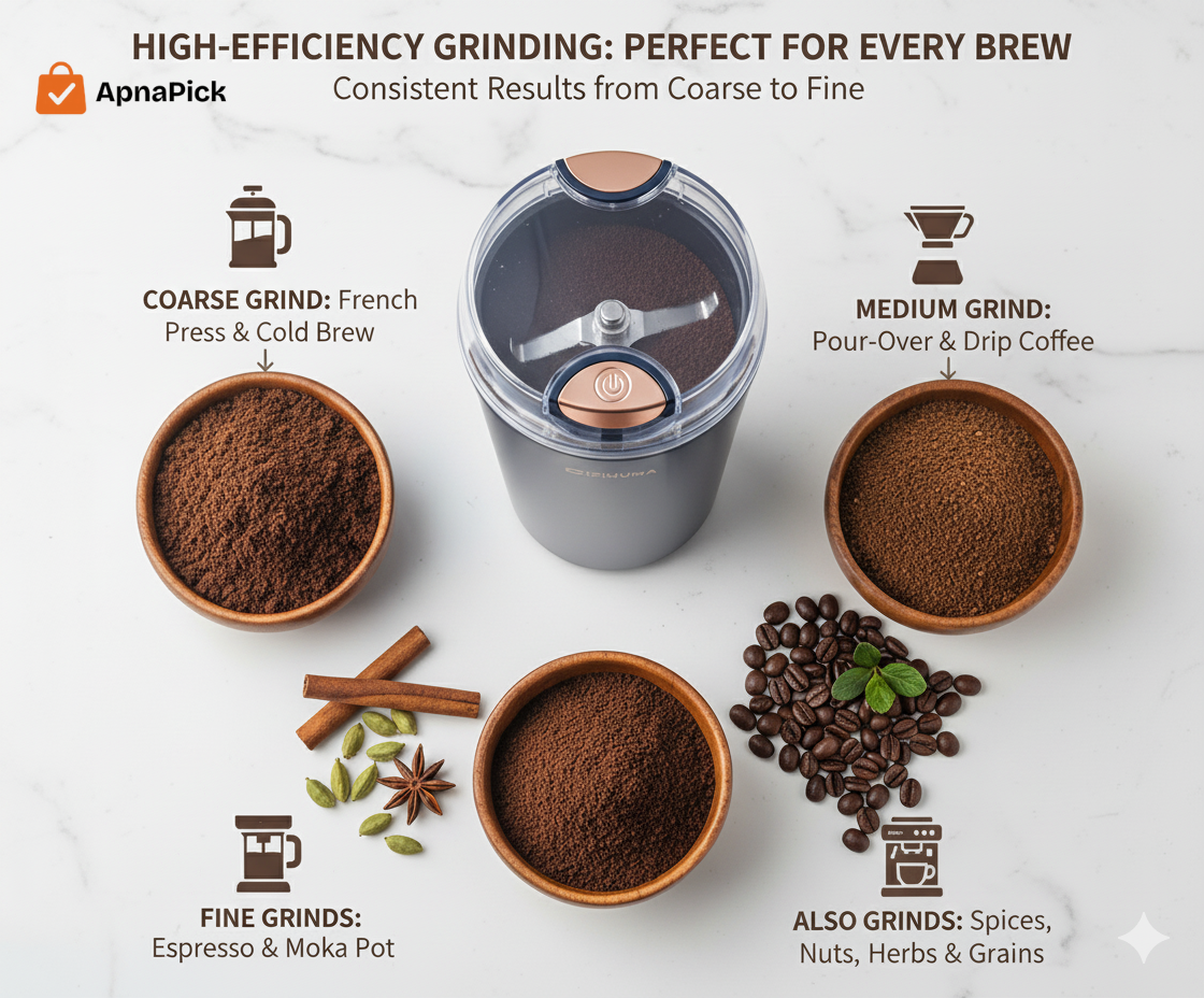 BrewMaster™ 7-in-1 Portable Electric Coffee &amp; Spice Grinder