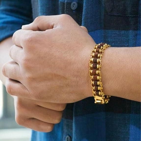 Gold Plated Rudraksha Bracelet – Style with Spiritual Energy