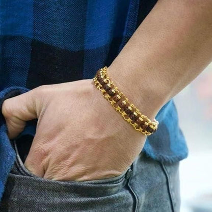 Gold Plated Rudraksha Bracelet – Style with Spiritual Energy