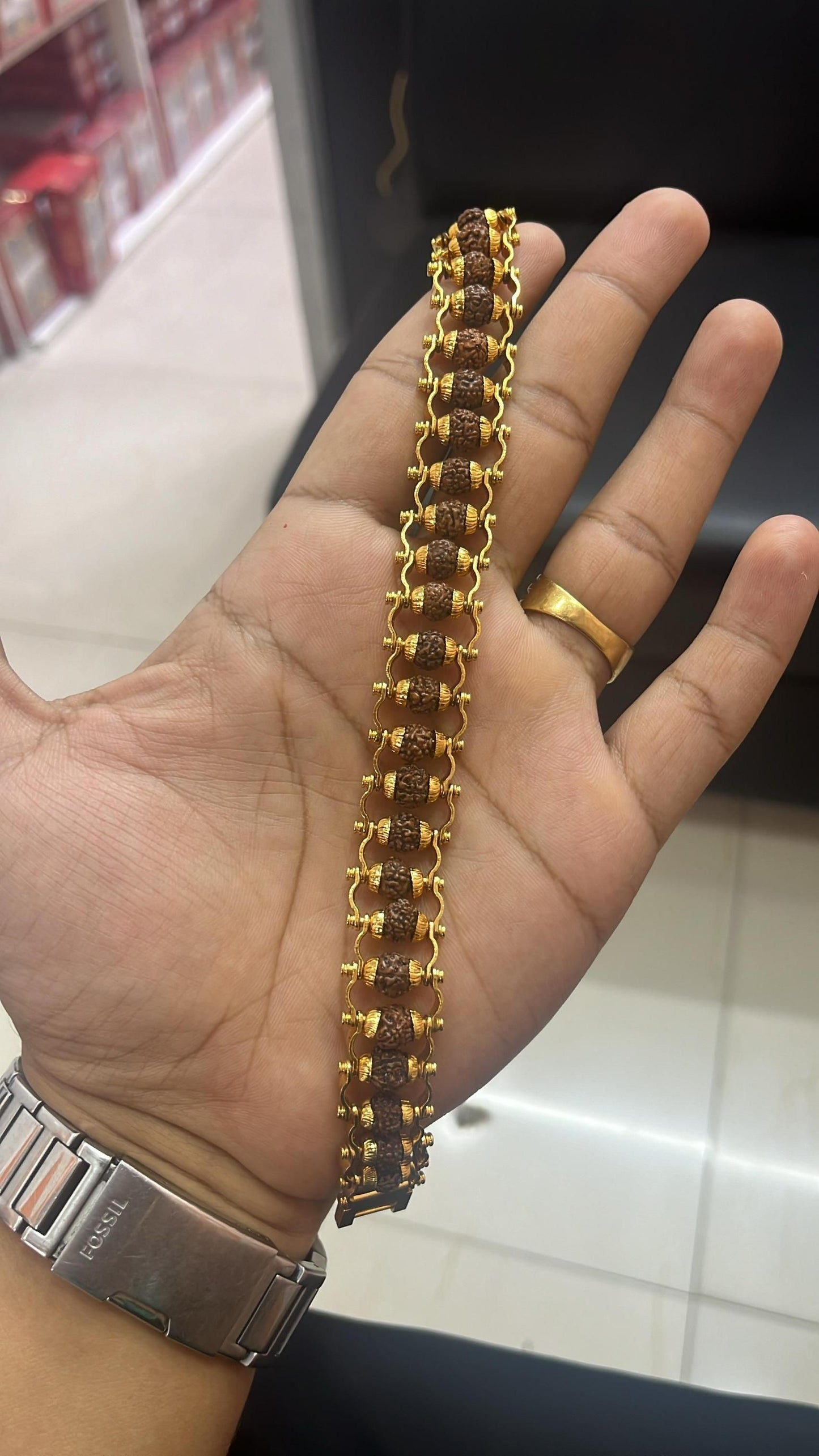 Gold Plated Rudraksha Bracelet – Style with Spiritual Energy