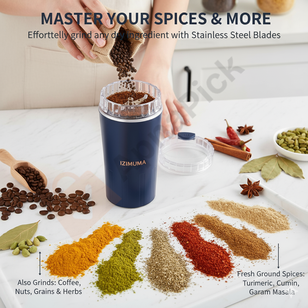 BrewMaster™ 7-in-1 Portable Electric Coffee &amp; Spice Grinder